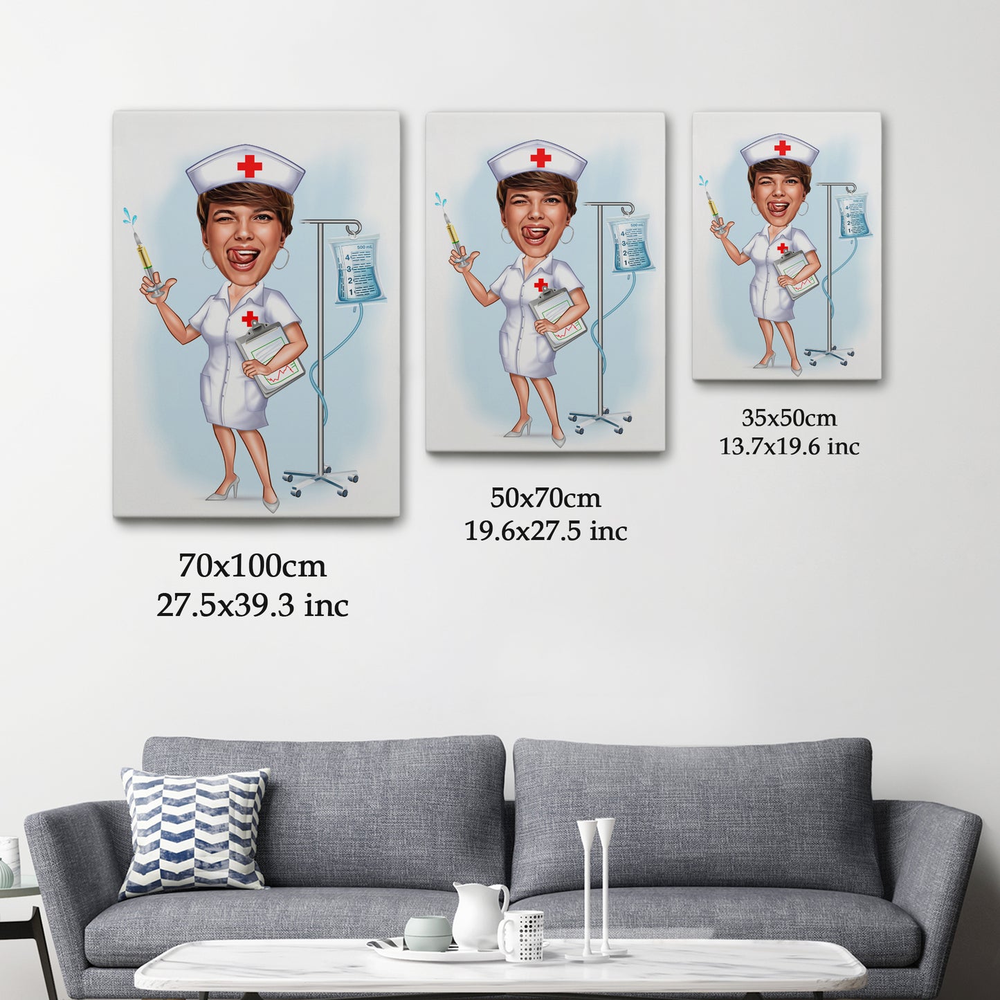 Kişiselleştirilmiş Sağlık Temalı Karikatür Tablo