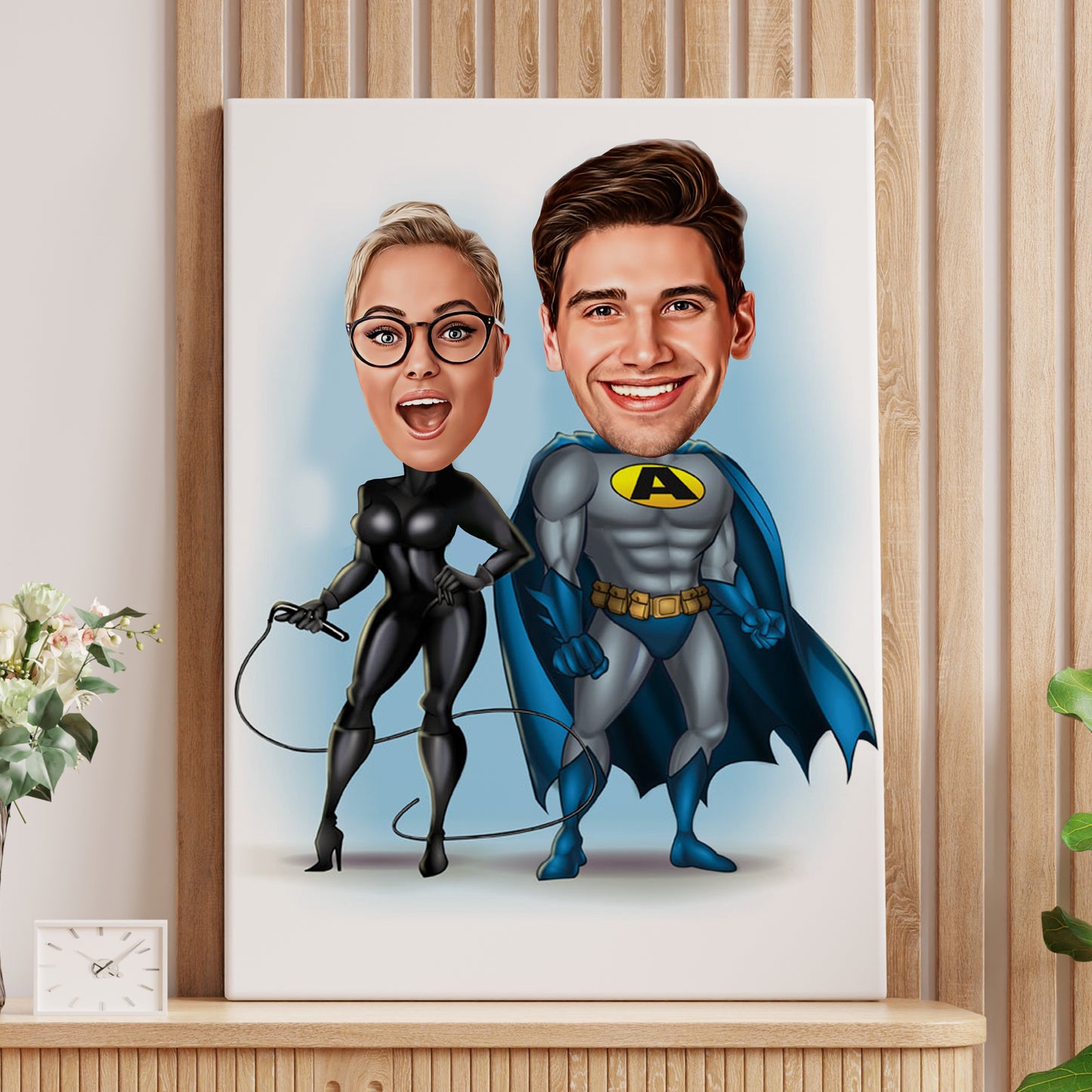 Kişiselleştirilmiş Süper Kahraman Temalı Karikatür Tablo