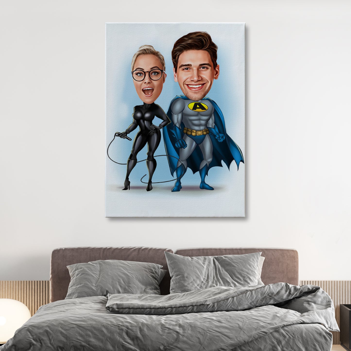 Kişiselleştirilmiş Süper Kahraman Temalı Karikatür Tablo