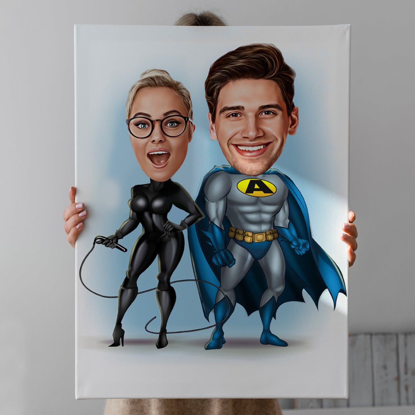 Kişiselleştirilmiş Süper Kahraman Temalı Karikatür Tablo