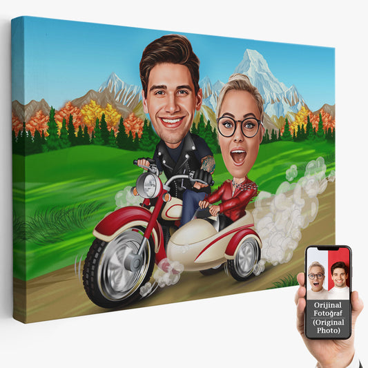 Kişiselleştirilmiş Doğa Temalı Motor Karikatür Tablo