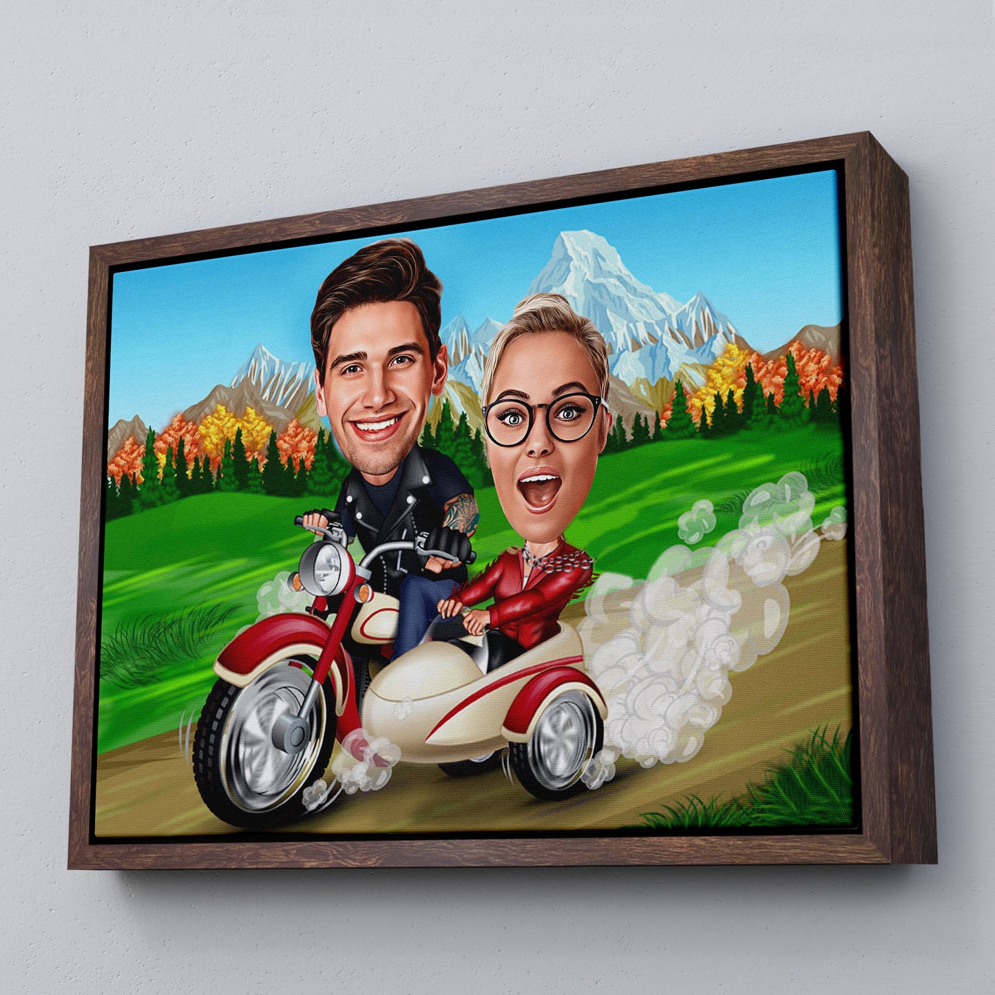 Kişiselleştirilmiş Doğa Temalı Motor Karikatür Tablo