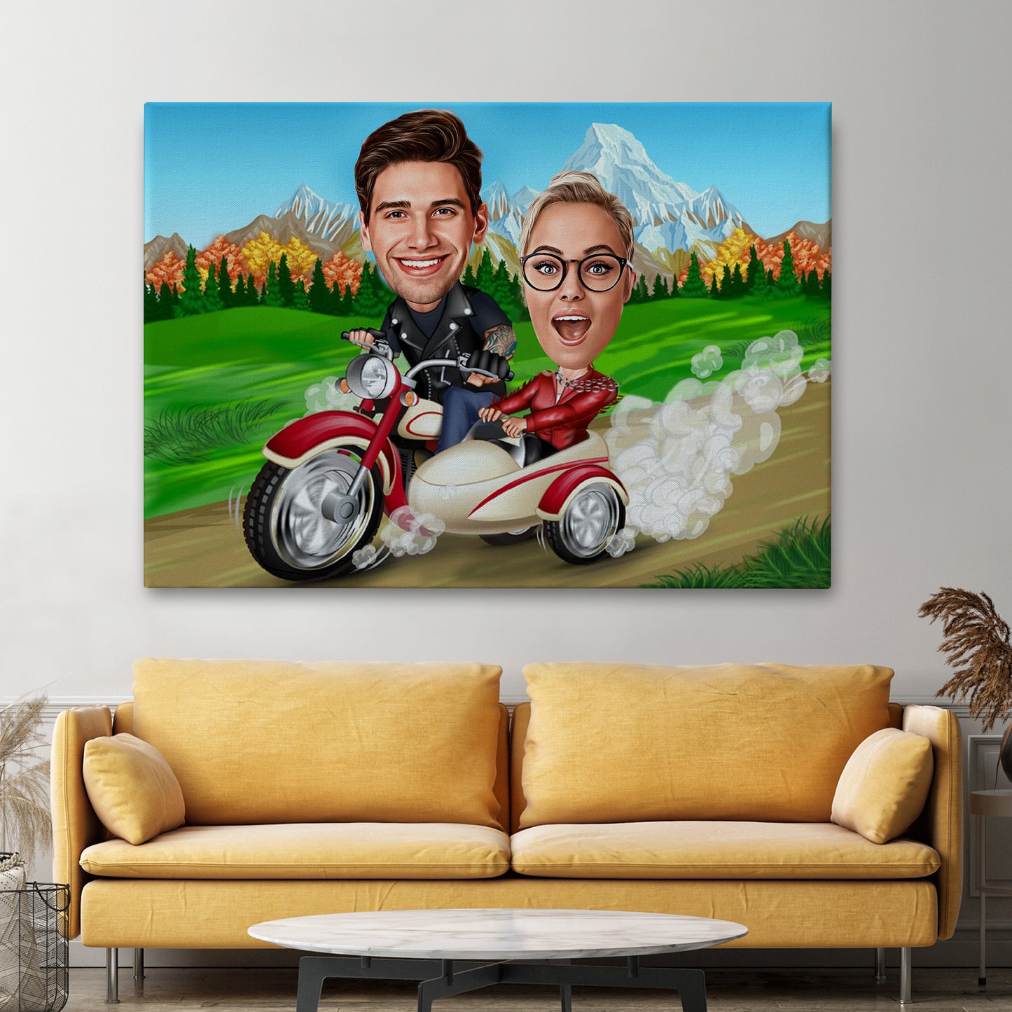 Kişiselleştirilmiş Doğa Temalı Motor Karikatür Tablo