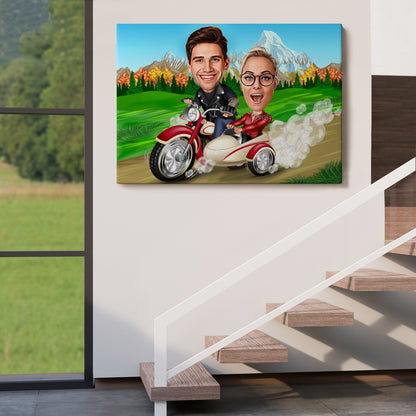 Kişiselleştirilmiş Doğa Temalı Motor Karikatür Tablo