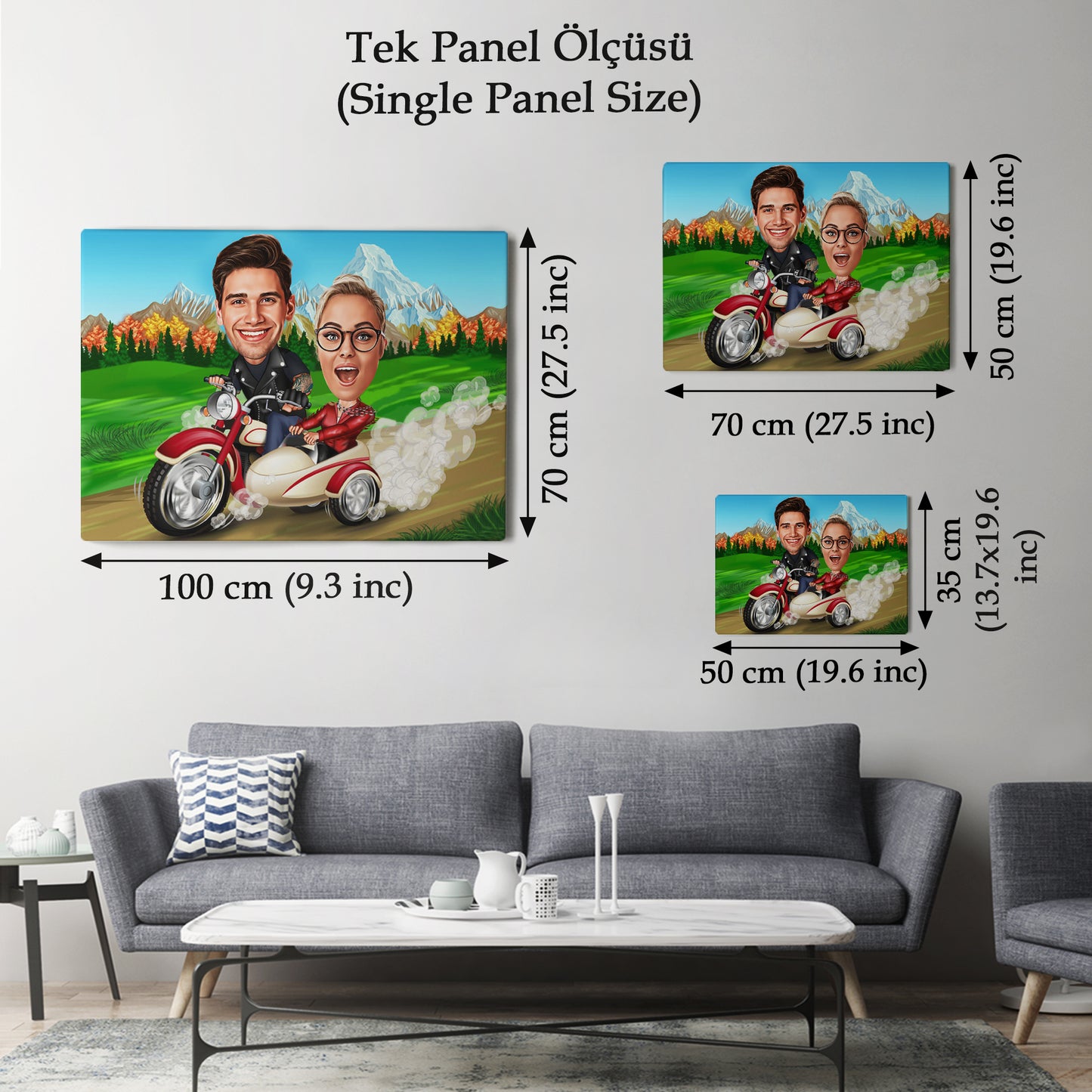 Kişiselleştirilmiş Doğa Temalı Motor Karikatür Tablo