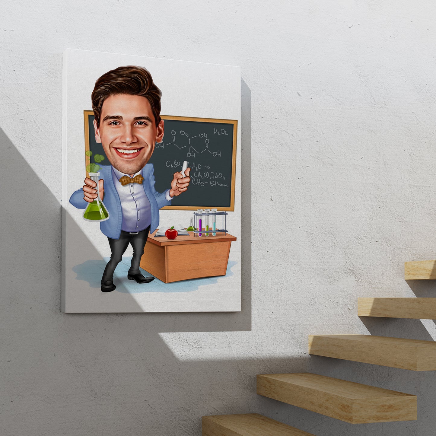 Kişiselleştirilmiş Kimya Öğretmeni Temalı Karikatür Tablo