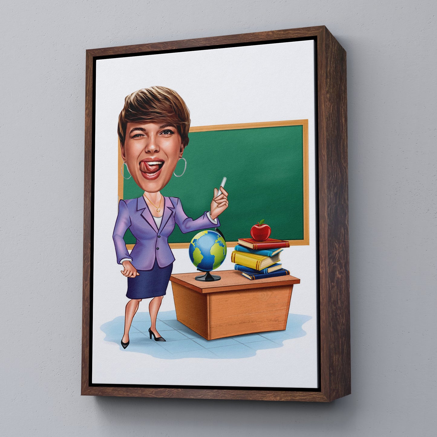 Kişiselleştirilmiş Öğretmen Temalı Karikatür Tablo