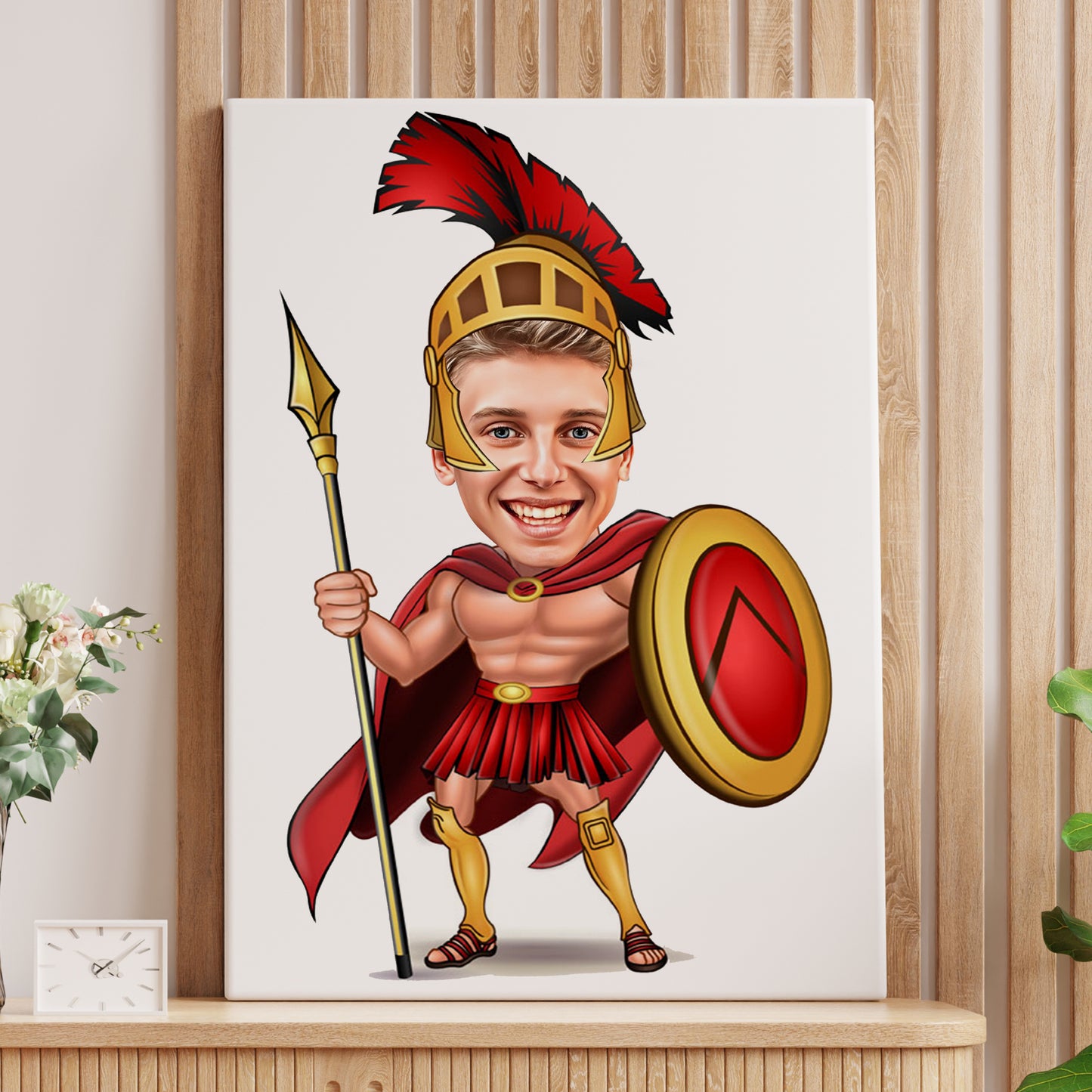 Kişiselleştirilmiş Roma Şövalyeli Temalı Karikatür Tablo