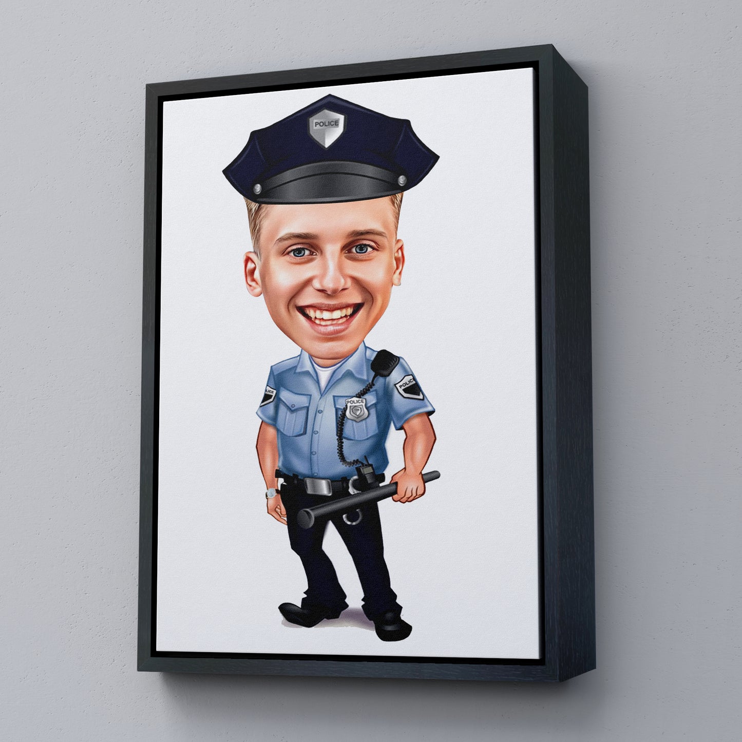 Kişiselleştirilmiş Polis Temalı Karikatür Tablo