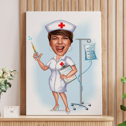 Kişiselleştirilmiş Sağlık Temalı Karikatür Tablo