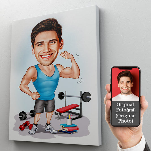 Kişiselleştirilmiş Spor Temalı Karikatür Tablo
