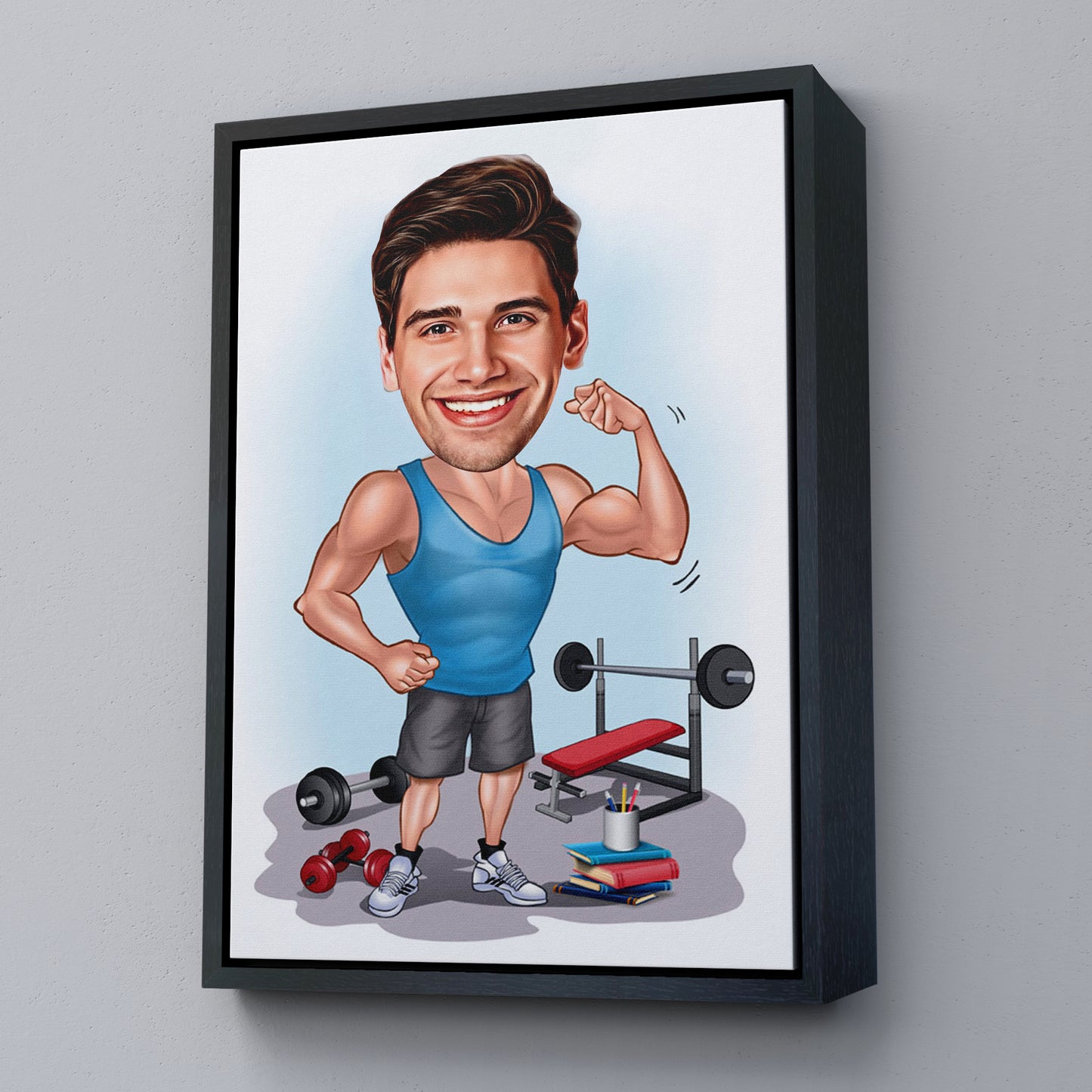 Kişiselleştirilmiş Spor Temalı Karikatür Tablo