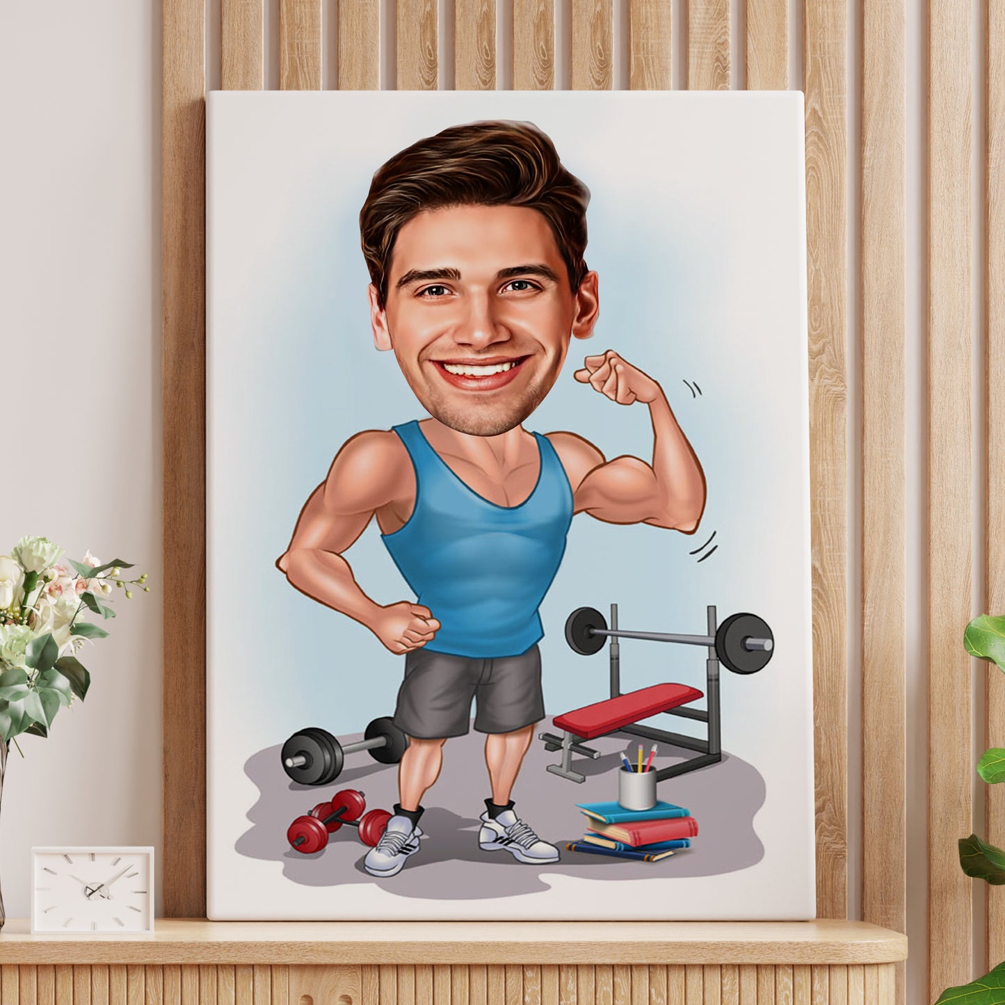 Kişiselleştirilmiş Spor Temalı Karikatür Tablo