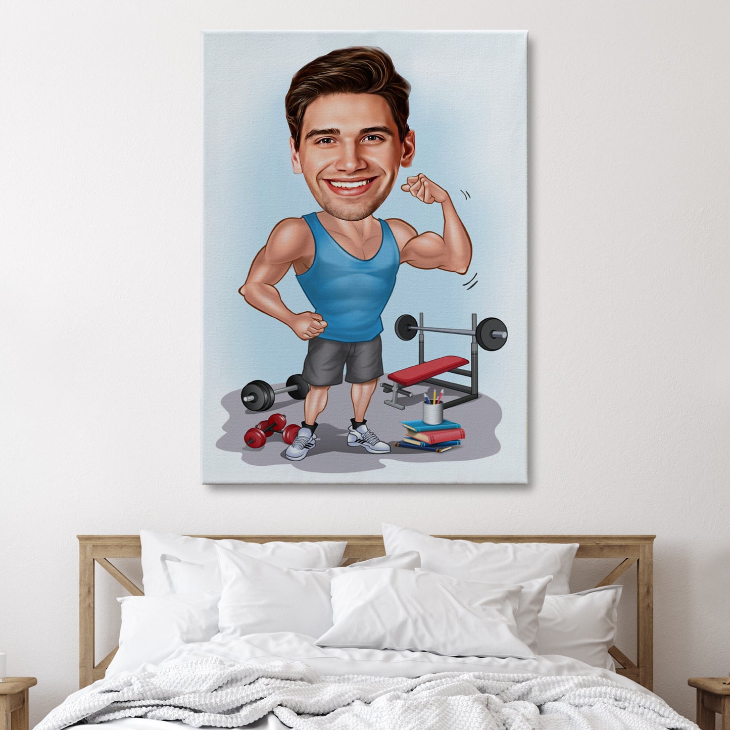 Kişiselleştirilmiş Spor Temalı Karikatür Tablo
