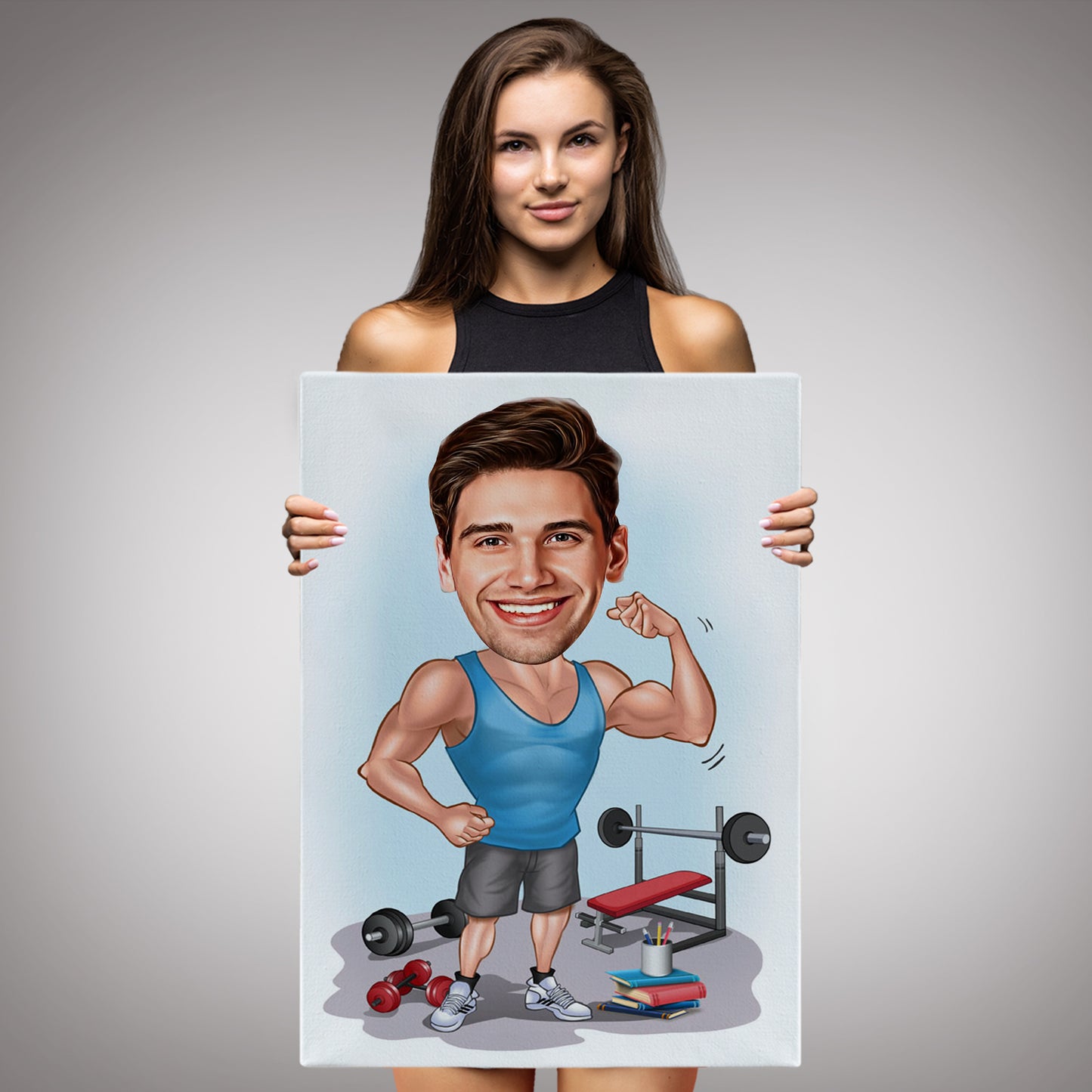 Kişiselleştirilmiş Spor Temalı Karikatür Tablo