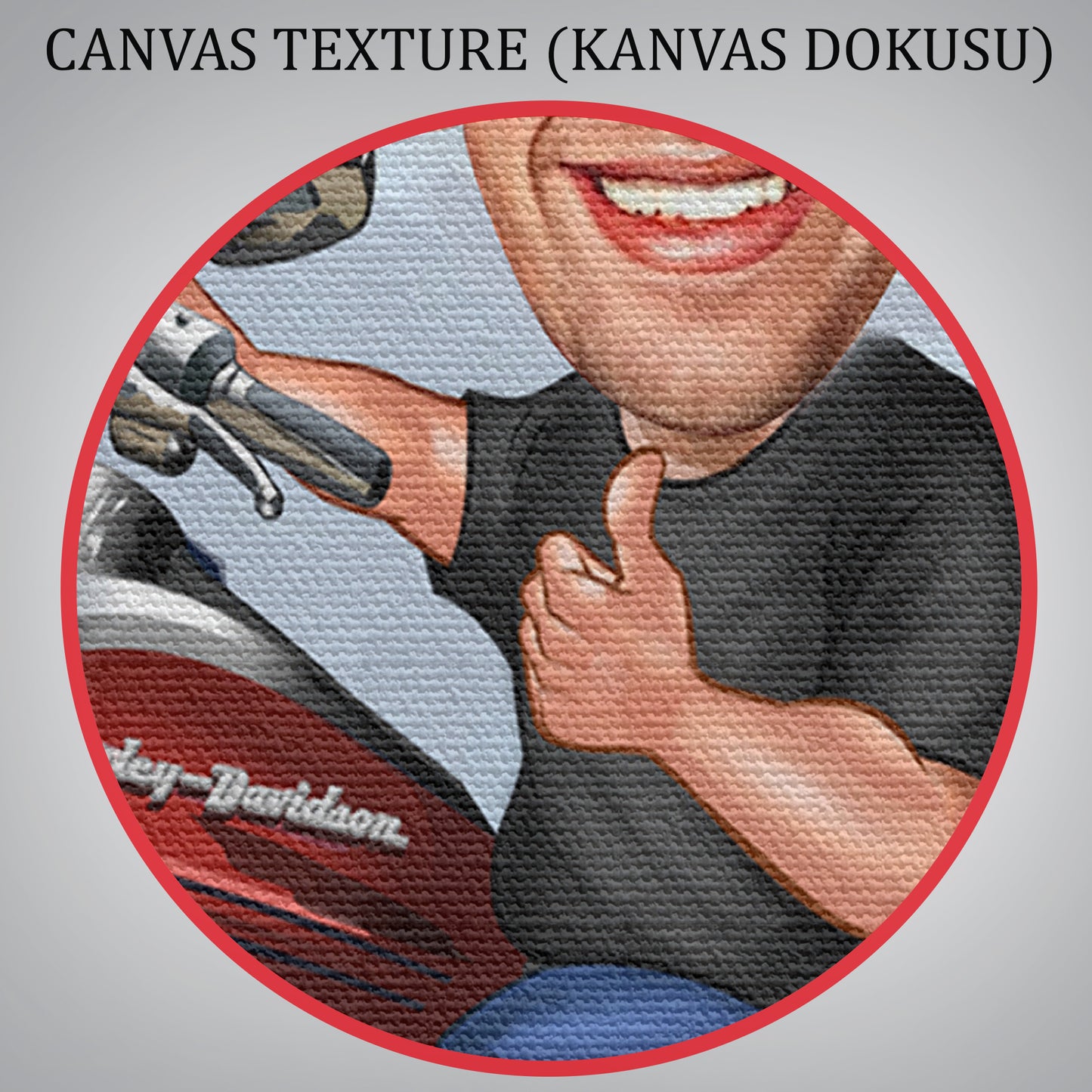 Kişiselleştirilmiş Motorcu Temalı Karikatür Tablo