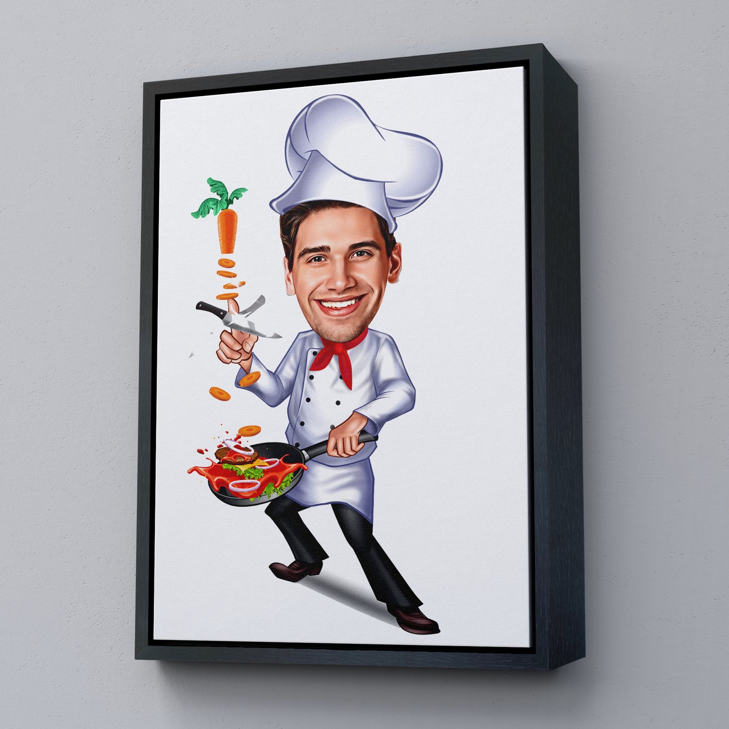 Kişiselleştirilmiş Mutfak Şefi Temalı Karikatür Tablo