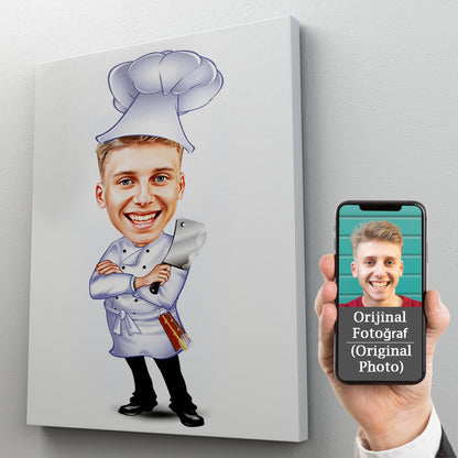 Kişiselleştirilmiş Şef Karikatür Tablo