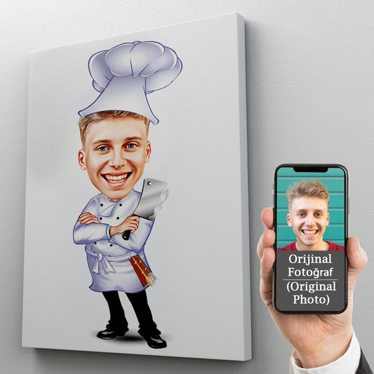 Kişiselleştirilmiş Şef Karikatür Tablo