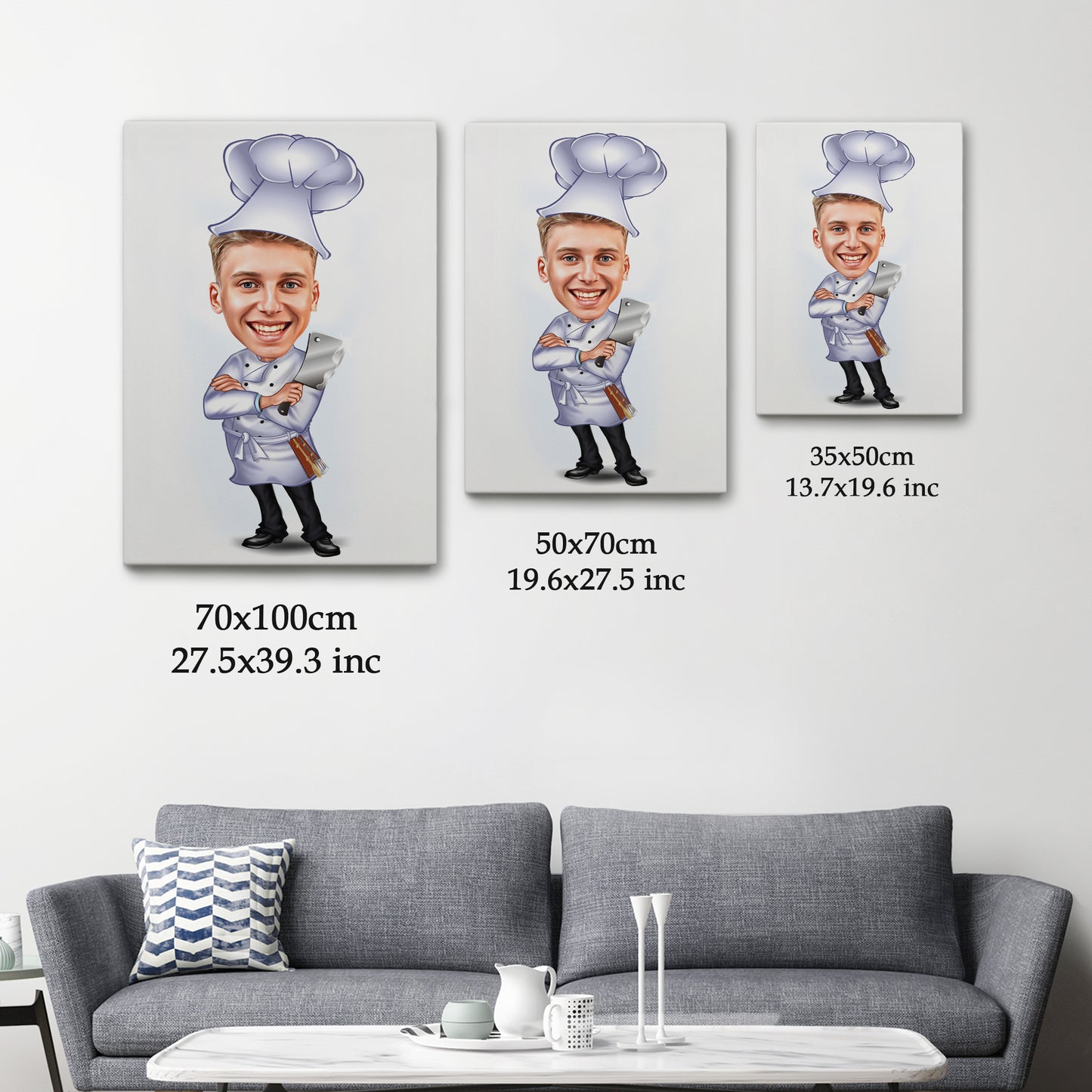Kişiselleştirilmiş Şef Karikatür Tablo