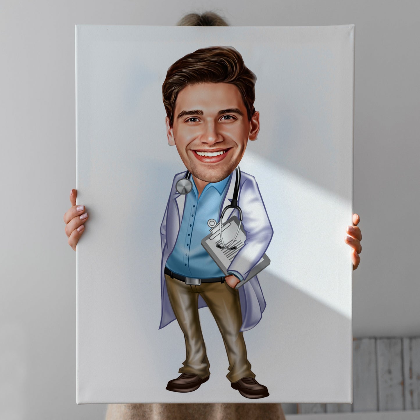 Kişiselleştirilmiş Doktor Temalı Karikatür Tablo