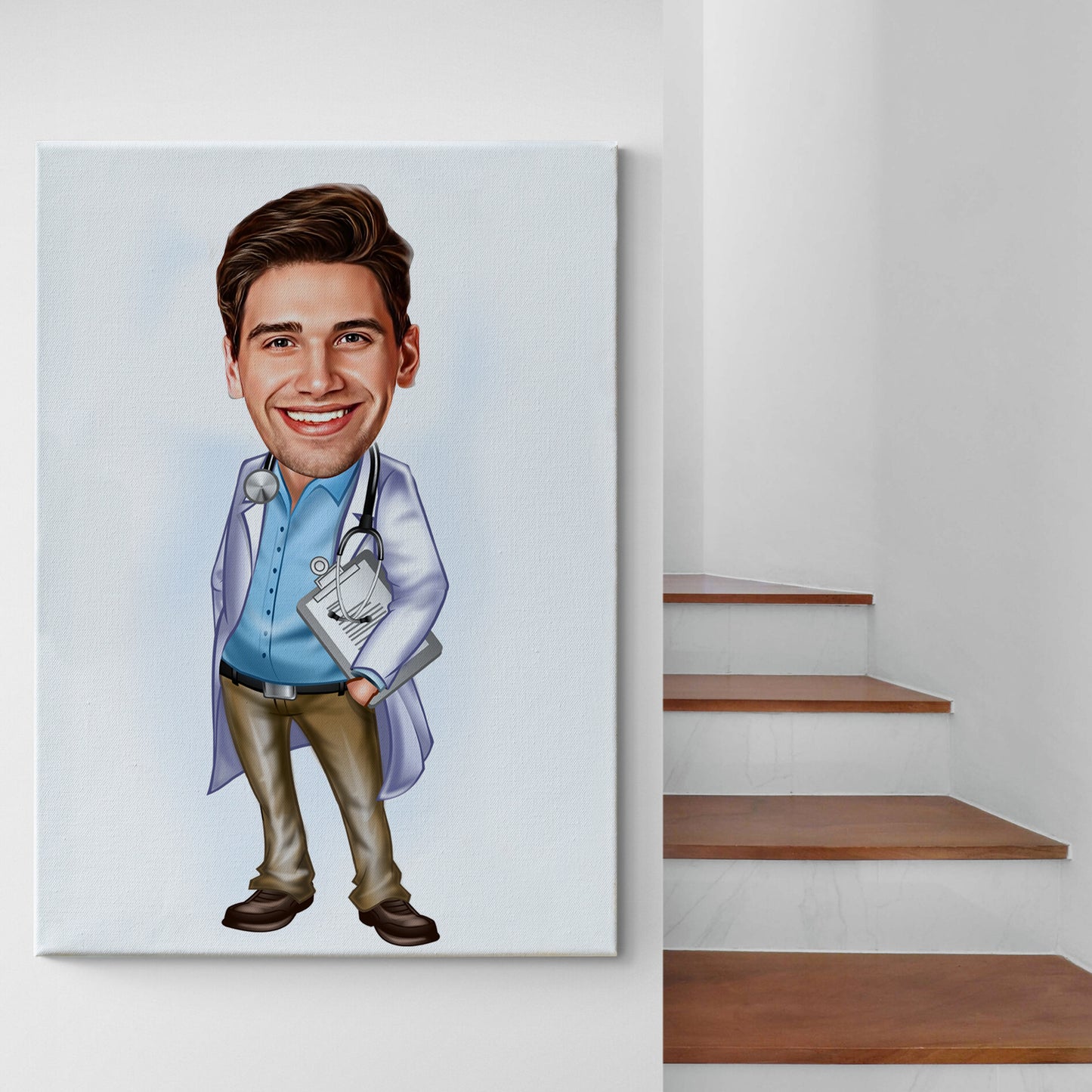 Kişiselleştirilmiş Doktor Temalı Karikatür Tablo